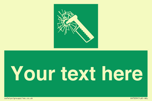 Custom sign safe condition emergency hammer